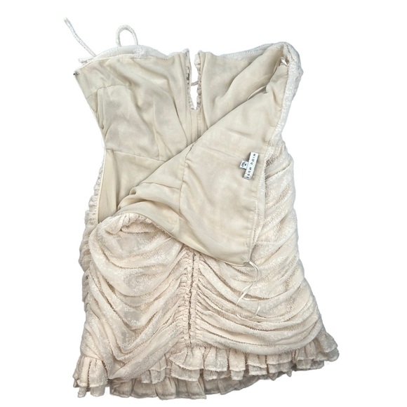 Miou Muse Cream Ruched Halter Dress In Size M - Picture 4 of 4